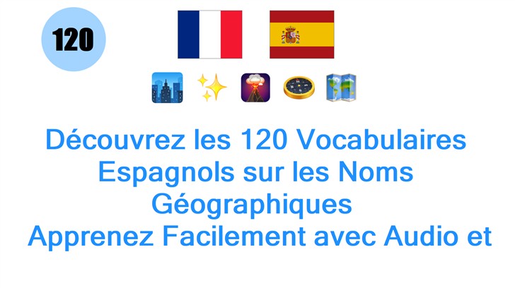 Découvrez les 120 Vocabulaires Espagnols sur les Noms Géographiques : Apprenez Facilement avec Audio et Prononciation !